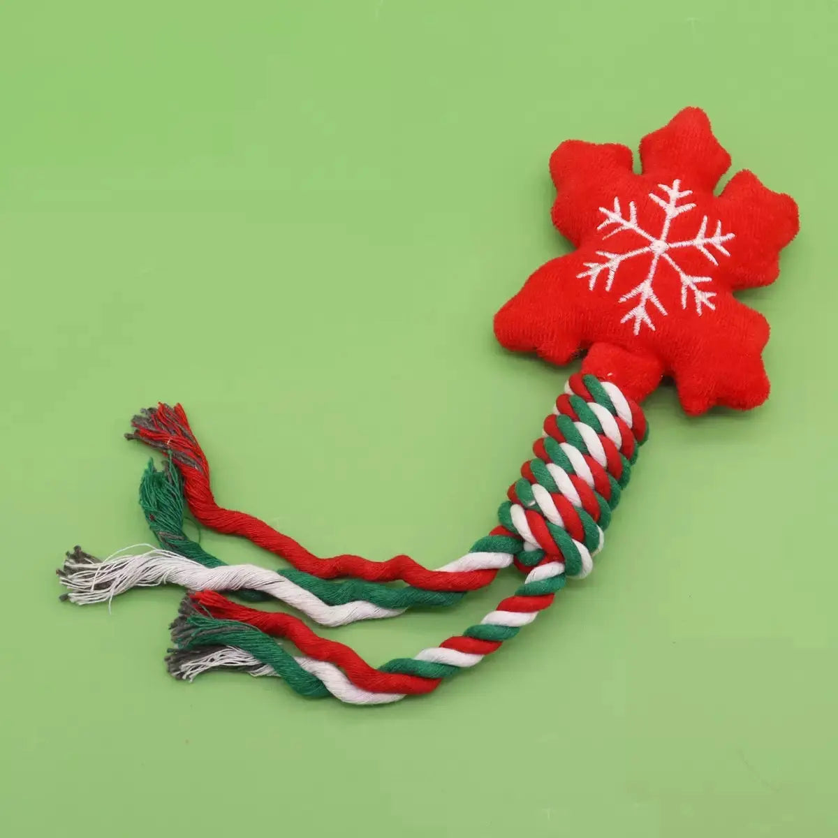 Christmas Rope Dog Toy with Squeaker – Durable Braided Cotton Chew Toy BOBYMART LTD